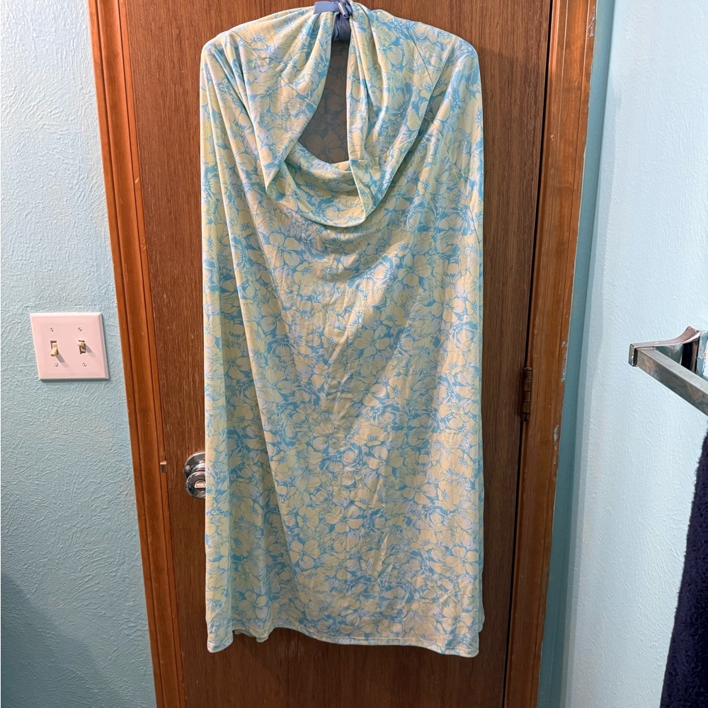 LuLaRoe Blue and Yellow Floral Maxi Dress